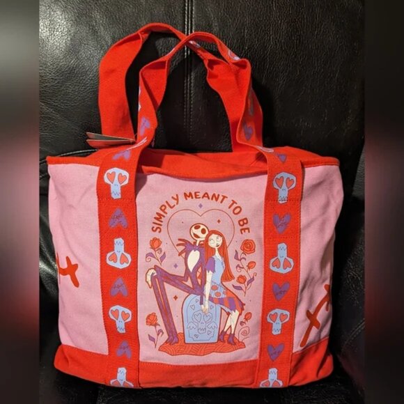 Disney The Nightmare before Christmas Jack Skellington and Sally tote NEW - Picture 1 of 3